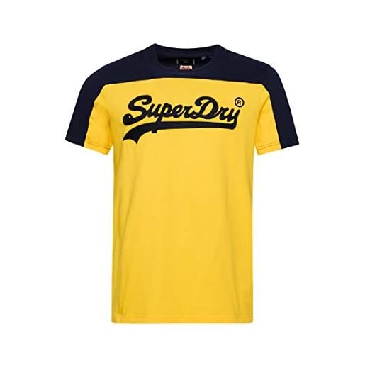 Superdry vintage vl college tee mw t-shirt, springs yellow, m uomo