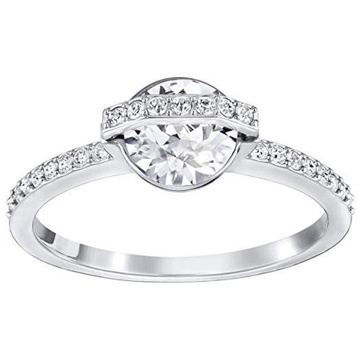 Swarovski 5257471 - anello da donna placcato platino con cristallo trasparente taglio rotondo