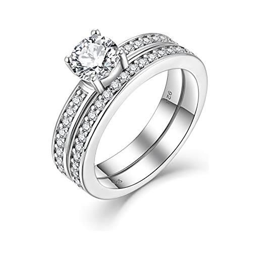 Starchenie fede anelli di coppia fedi nuziali, anello in argento 925 per le donne