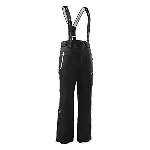 Black Crevice pantaloni da sci da uomo, impermeabili e antivento, da uomo, traspiranti, in 100% poliestere, pantaloni da sci sportivi da uomo, nero , xl