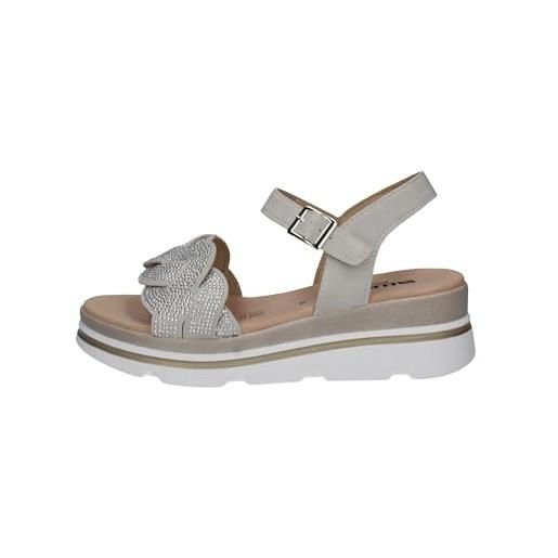 Valleverde sandalo donna 55532 in pelle argento una calzatura adatta per tutte le occasioni. Primavera-estate 2022 eu 41