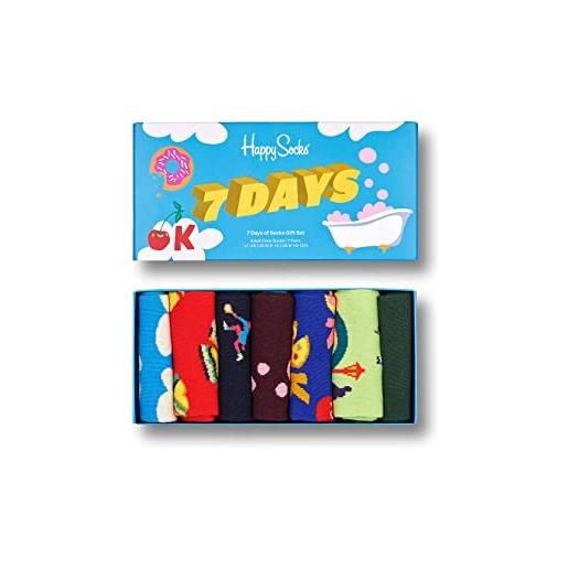 Happy Socks 7-pack 7 day socks gift set calzini, multi, 41-46 (pacco da 7) unisex
