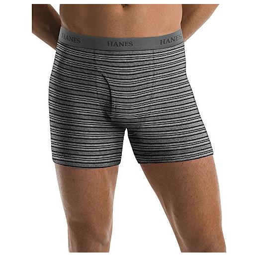 Hanes men's freshiq comfort soft waistband boxer with comfort. Flex waistband brief - large - assorted/stripe (5 pack)