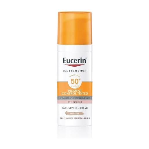 Eucerin sun protection pigment control tinted spf50+ medium anti-macchie viso gel creme 50 ml