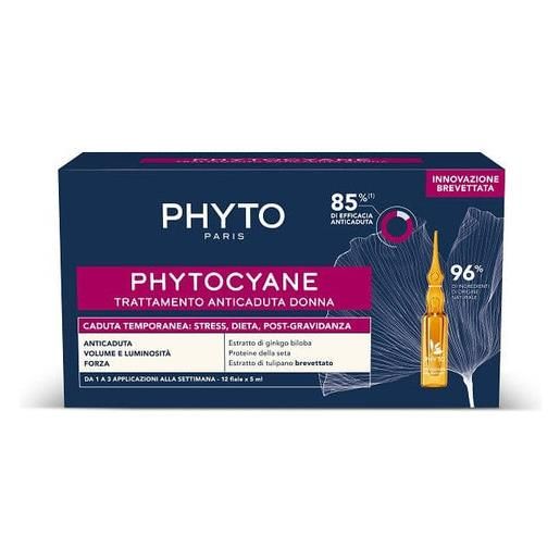 Phyto phytocyane fiale anti-caduta temporanea dei capelli donna 12 x 5 ml