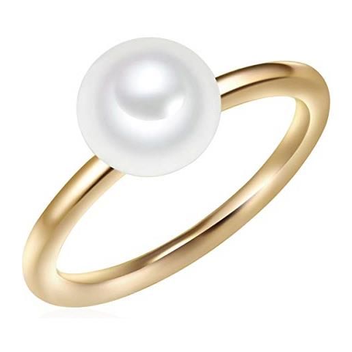 Valero Pearls anello di perle da donna in argento sterling 925 con perla di coltura di acqua dolce