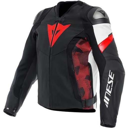 Dainese avro 5 leather jacket black red-lava white | dainese
