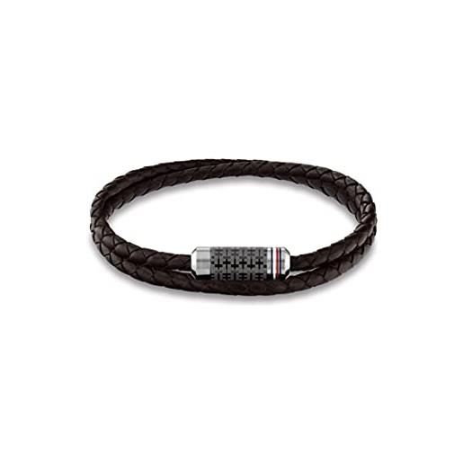 Tommy Hilfiger jewelry braccialetto da uomo in pelle marrone - 2790325