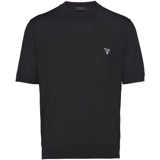 Prada t-shirt con ricamo - nero