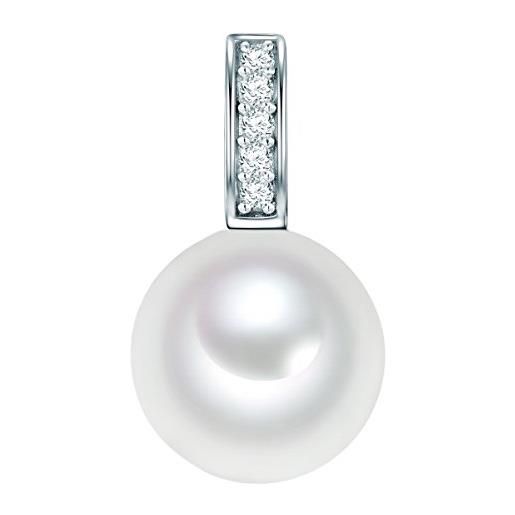 Rafaela Donata - ciondolo con perle d'acqua salata / perle vere - argento sterling 925 con zircone, ciondolo con zircone, ciondolo in argento sterling, gioielli d'argento - 60800049