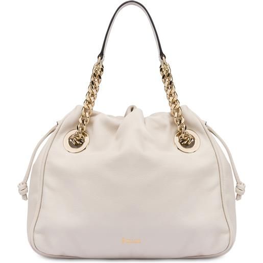 POLLINI borsa doppio manico small softness - bianco