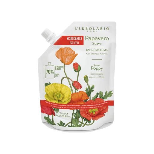 L'Erbolario - papavero soave bagnoschiuma ricarica confezione 500 ml