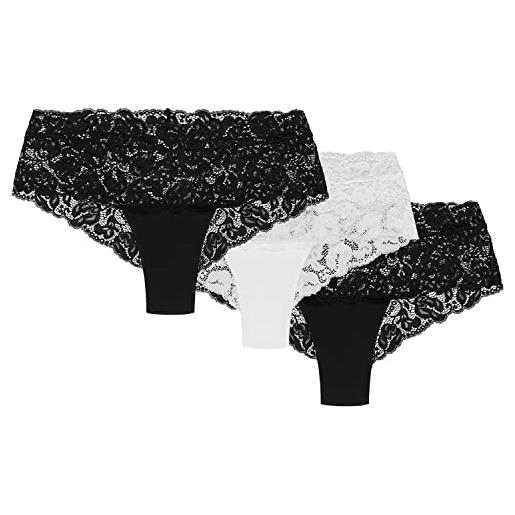 Wolbar culotte per donna 3 pezzi wb413, nero-nero-bianco, l