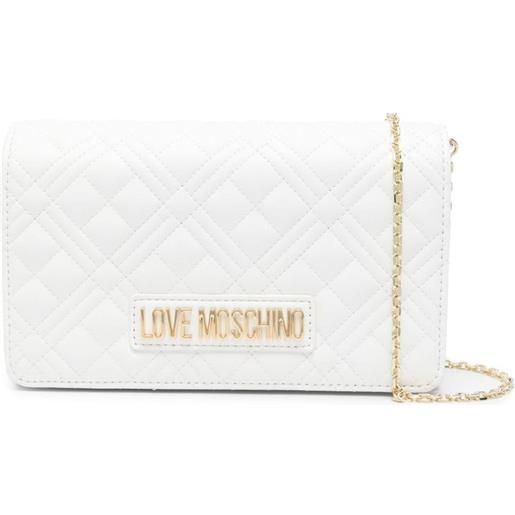 Love Moschino borsa trapuntata con logo - bianco