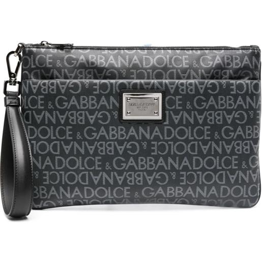 Dolce & Gabbana clutch con logo jacquard - nero