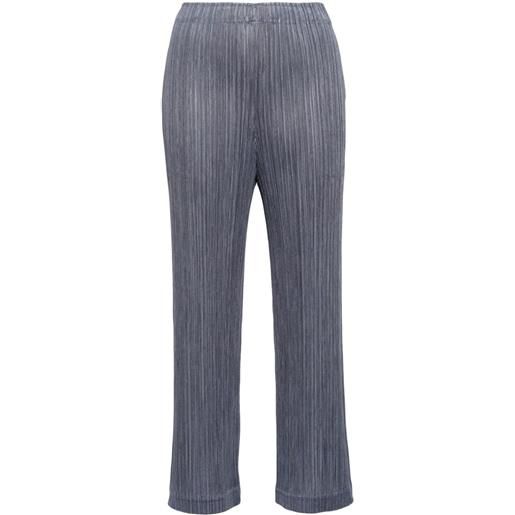 Pleats Please Issey Miyake slim-cut pleated trousers - grigio
