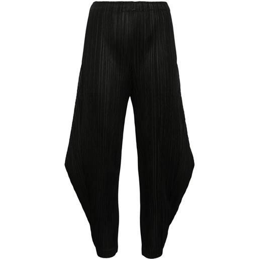 Pleats Please Issey Miyake tapered pleated trousers - nero