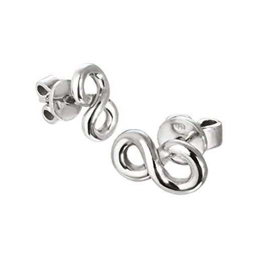 NKlaus 1 paio di orecchini a perno in argento 925 orecchini con motivo infinity orecchini con simbolo infinity chiusura a farfalla 7506