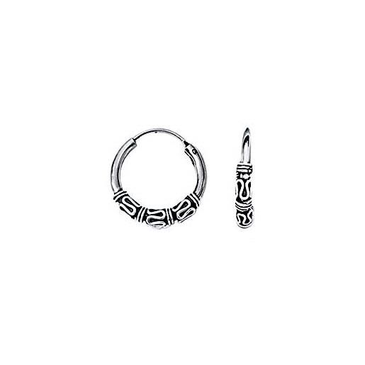 NKlaus silver coppia di orecchini in argento 925 orecchini celtici a cerchio orecchio gotico celtico 16mm 5042