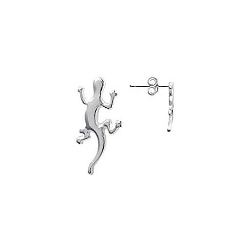 NKlaus silver coppia di orecchini a perno in argento 925 con lucertola gecko salamandra 5086