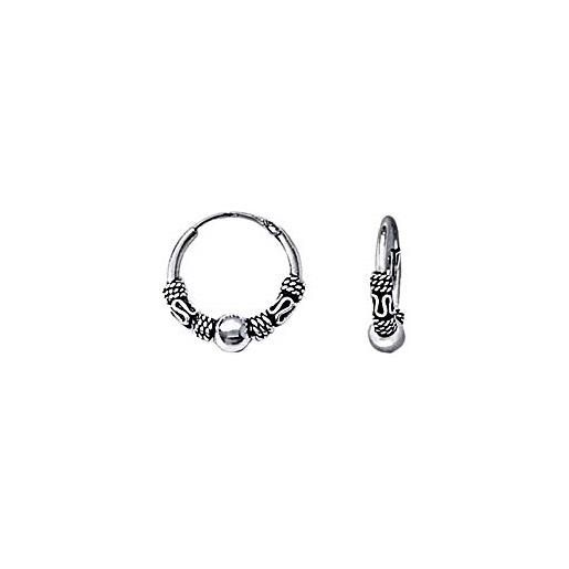 NKlaus silver coppia di orecchini in argento 925 orecchini celtici a cerchio orecchio gotico celtico 14mm 5039