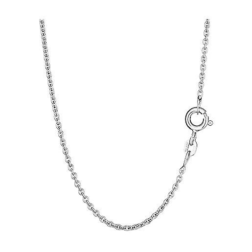 NKlaus - catena d'argento 80cm - catena ad ancora in argento sterling 925 - collana solida rotonda larga 1,10mm 8899