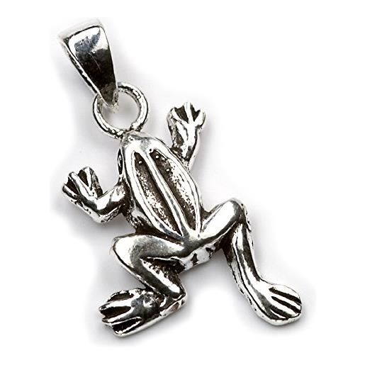 NKlaus ciondolo a catena rana talismano in argento 925 1,5 cm ciondolo rana animale amuleto 3880