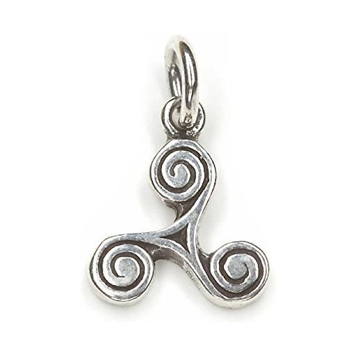 NKlaus ciondolo triscele argento 925 ossidato 1,3 cm amuleto celtico triscele 10438