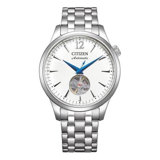 Citizen nh9131-73a - orologio automatico da uomo, con cinturino in acciaio inox, colore: argento/bianco