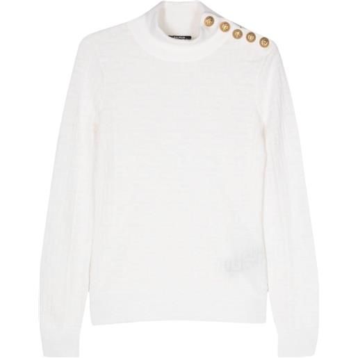 Balmain maglione con monogramma pb - bianco