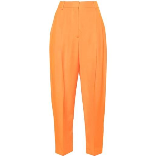 Stella McCartney pantaloni crop con pieghe - arancione