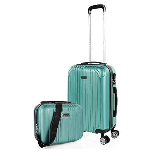 ITACA - valigia bagaglio a mano 55x40x20 - trolley bagaglio a mano, trolley cabina, valigie, trolley 55x40x20 t71550b, acquamarina