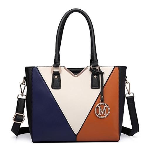 Miss Lulu borsa da donna chic con manico superiore, design minimalista di lusso, borsa a tracolla alla moda con blocco del colore