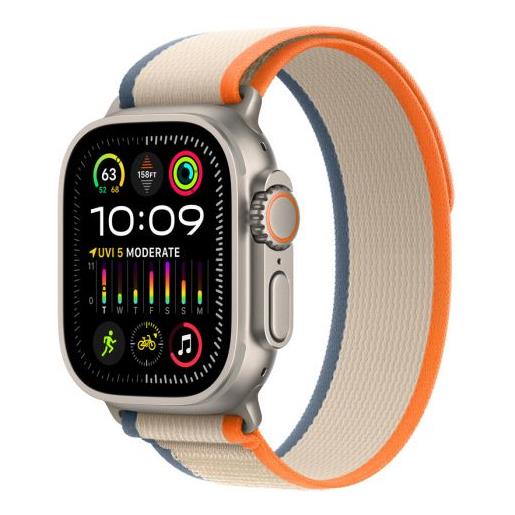 Apple smartwatch Apple watch ultra 2 gps + cellular 49mm cassa in titanio con cinturino trail m/l arancione/beige [atappzasu1mrf23]