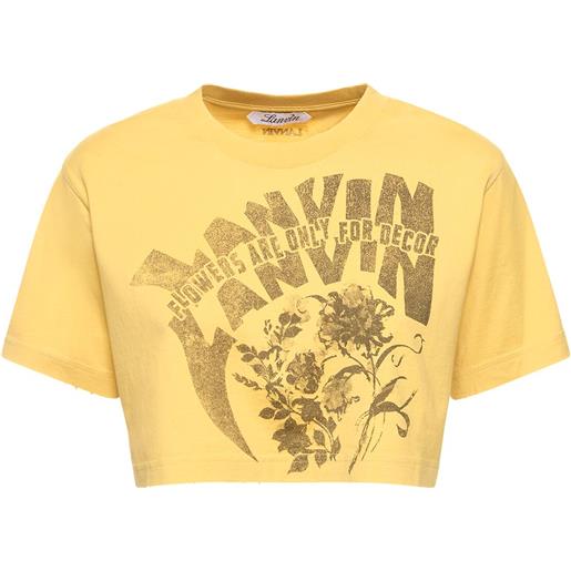 LANVIN t-shirt cropped con stampa