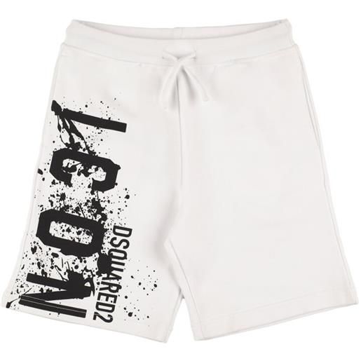 DSQUARED2 shorts in felpa di cotone con stampa