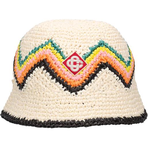 CASABLANCA cappello crochet in rafia chevron