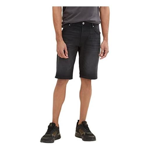 TOM TAILOR bermuda jeans shorts, uomo, nero (dark stone black black denim 10273), 36