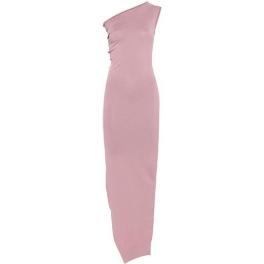 Rick Owens abito lungo monospalla asimmetrico - rosa