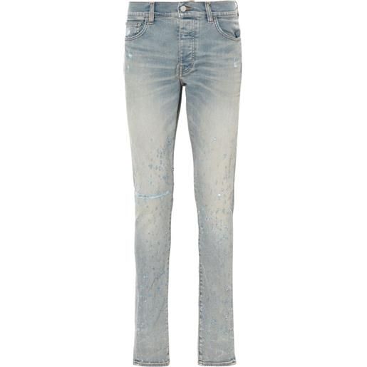 AMIRI jeans shotgun skinny con vita media - blu