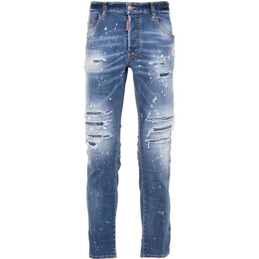 Dsquared2 jeans slim a vita media skater - blu