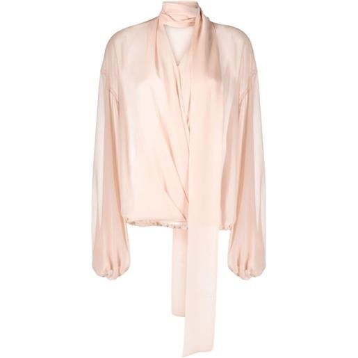 Blumarine blusa con dettaglio foulard - rosa
