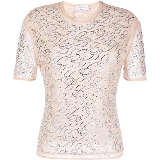 Blumarine t-shirt con decorazione - toni neutri