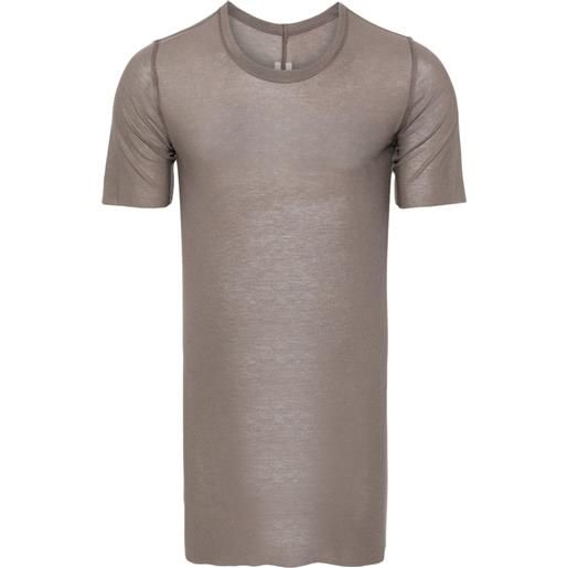 Rick Owens semi-sheer short-sleeve t-shirt - grigio