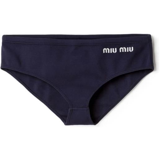 Miu Miu slip bikini con ricamo - blu