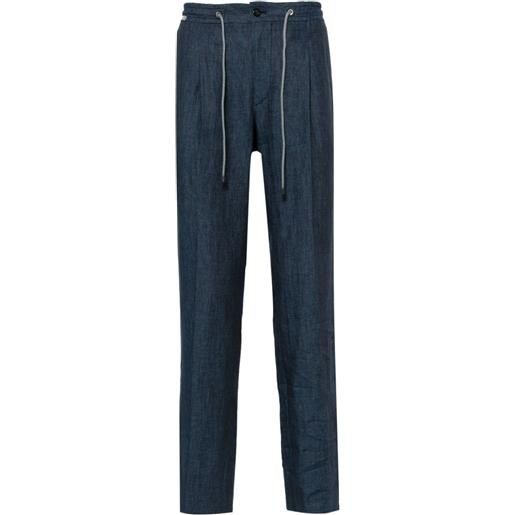 Corneliani pantaloni con vita elasticizzata - blu