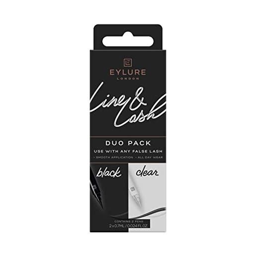 Eylure line and lash duo kit - colla nera e trasparente per ciglia