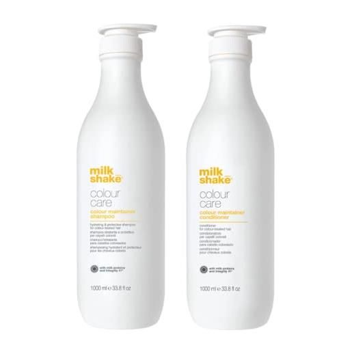 milk_shake color maintainer shampoo 1000ml (beige colour) and conditioner 1000ml (white colour)