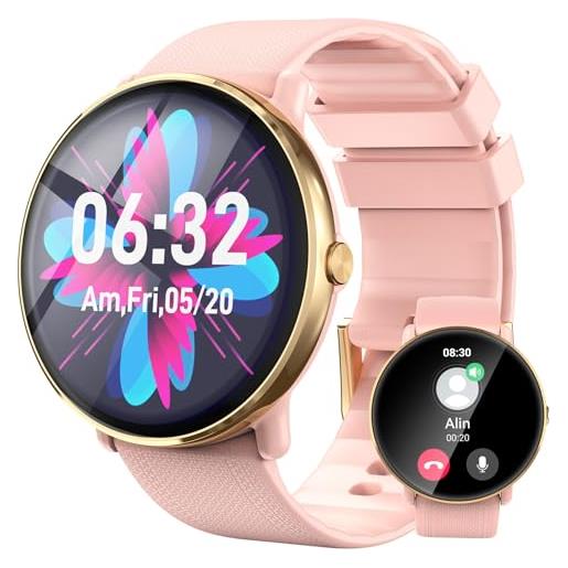 Gerpeng smartwatch donna - 1,43 amoled orologio smart watch con chiamate/risposta, ip68 impermeabile, notifica, 111 modalità sportive, contapassi sonno cardiofrequenzimetro, per android/ios