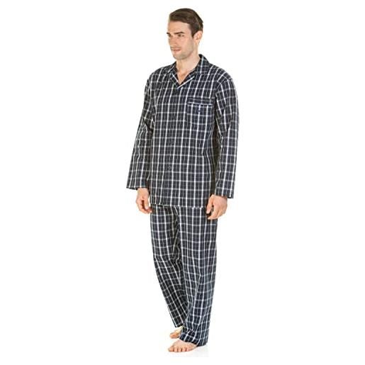 Undercover haigman 7491 - pigiama in 100% cotone, motivo a quadri blu navy 2xl